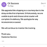 We don’t offer shipping upgrades. So sorry for the inconvenience?
