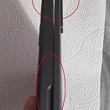 The rubber bumper on the left doesn't even touch the bottom part.