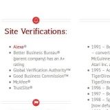 Their parent company is not accredited. The Global Verification Authority is themselves as are other organisations they make to try to look good. McAfee is a virus test to page and Trust Site is a logo they also misuse. Complete and total dishonesty from