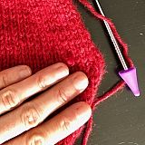 Frayed fiber above ring finger