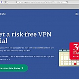 Screen shot of ExpressVPN home page promoting free trial.