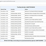 Snapshot of parcel tracking showing that the package is being returned to China.