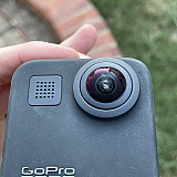 Large scratch on forward facing lens