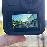 Blur in the middle is the scratch appearing in the video