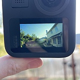 Blur in the middle is the scratch appearing in the video