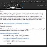 The email response from Mr. Kelly that triggered the "bad word".