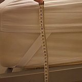 I ordered the 28cm depth double fitted sheet. My bed is only 20cm deep and still it's ridiculously small.