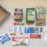 An example of what a Yum Yum Box will look like. This was their Greece box. As you can see, they're VERY generous with how many treats they give you.
Everything that I received in the mail is here.