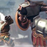 Dwarf against Centaur, an early screenshot.