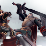 Centaur Legionnaire (commander/buffer/healer) vs Knight (tank/warrior).