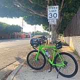Taking a break during the maiden voyage after assembling the bike!