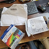 One box was open on both sides the cartridge bags hanging out. Other is smashed on all corners.