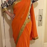 What the final product looks like on: the blouse was deliberately ordered to be 20 inches long to cover old cancer scars.