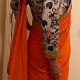 A side view, unfortunately, my photographer didn't let me know that the front of my saree was drooping down awkwardly!