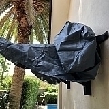 You can see the excess cover on the arms of the chin up bar. The cover was intended to go over and protect the legs that extend out.