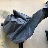 Here's a pic of the left leg. You can see how the failed cover design has doesn't properly cover the left leg of the chin up bar.