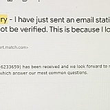 This is one of the many emails sent to Match customer service. Never got a reply.