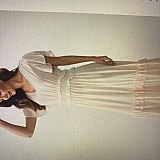 Ad after my review. Can see her undergarments now. Fabric looks thinner and cheaper, less shiny