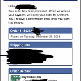SCAM -NEVER SENT ANYTHING AND TOOK MY MONEY.