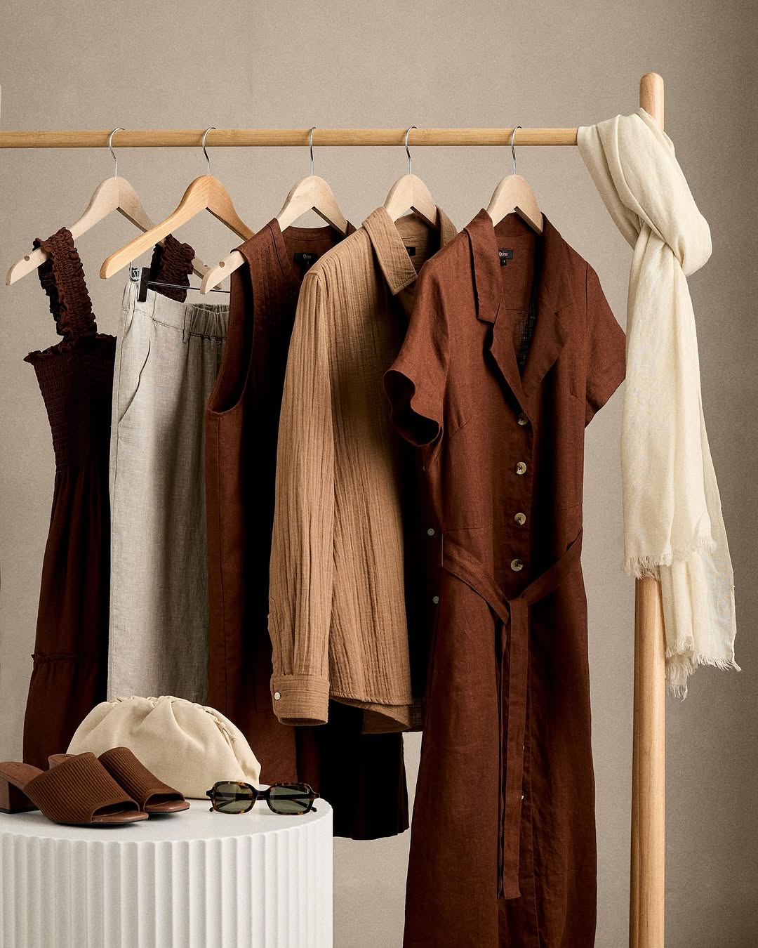 Merchandise from Quince clothing line