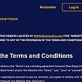 The Terms and Conditions of Blue Royal is the same wording as another company, only the name of the company is changed.
