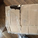 When I shipped the box it was brand new. This is how it was returned. With my clothes spilling out of it.
