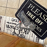 Door mat, kitchen rug, 2 bath shelves 7 other items not received