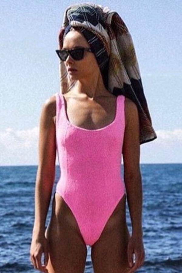 Merchandise from Hunza G clothing line