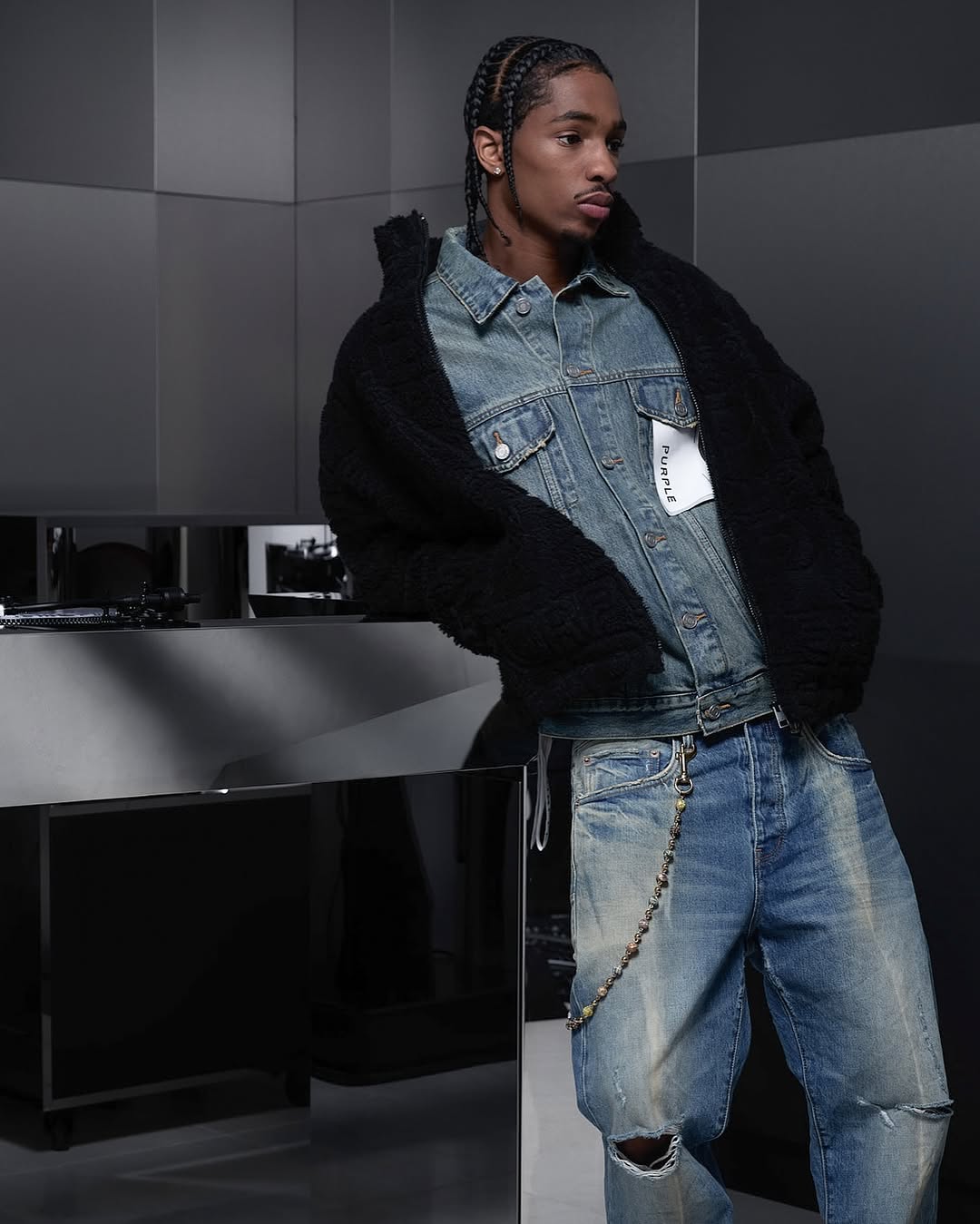 Merchandise from Purple Brand clothing line