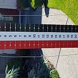 Custom made Huskers cornhole scoreboard.