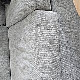 You can see where you sit on the cushions.like the cushion is wore out already. We ain't big people. Normal size folks here
