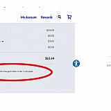 The circled text states verbatim: "You will be charged once the order is shipped."

To see the photo bigger on a Windows PC in Google Chrome: right click the photo and select Open Image In New Tab.