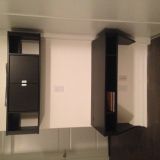 Floating desk with hutch