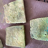 This is how cream-colored soaps arrive.they are encrusted with dust from other, broken products.