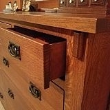 Please forgive this upside down shot. Could not fix it. Wanted to show the beautiful workmanship and thick wood on drawer fronts...