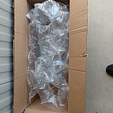 This part should have been sandwiched in between 2 pieces of cardboard or something! Then tightly wrapped several times with shrink wrap. Then the bottom of that box lined with bubble wrap, then the part, then more bubble wrap. Part was bubble wrap in box