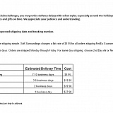 Shipping cost chart from website just to share