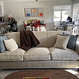 Leona Couch with foam and down cushion options. Very supportive and comfortable!