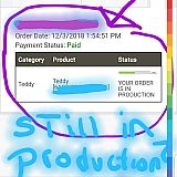 Proof of payment and order date!