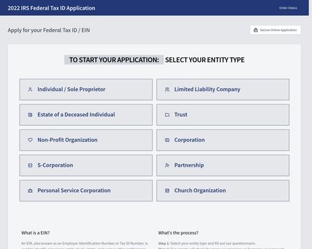 2022 IRS Federal Tax ID Application